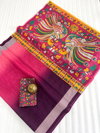 MG 403 Plain Linen Designer Printed Sarees Wholesale Clothing Suppliers In India